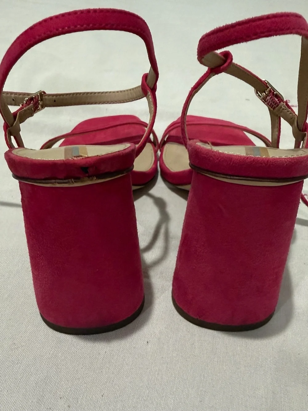 Sam Edelman Pink Suede Block Heel Sandals